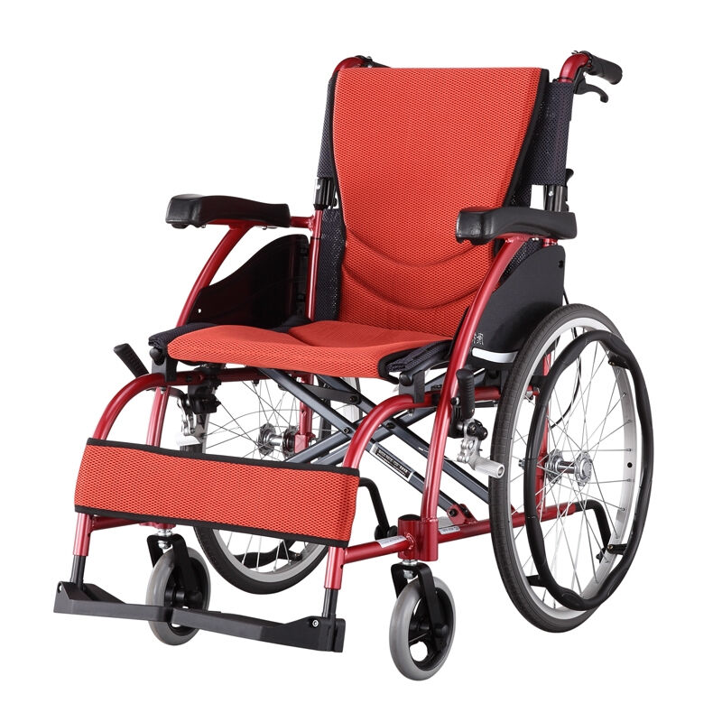 康扬轮椅KM-1502 折叠轻便免充气铝合金代步车 老年残疾人手推车